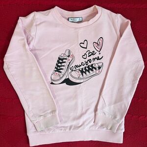 KIDS Light Pink Kids Sweatshirt with Sneaker Graphic